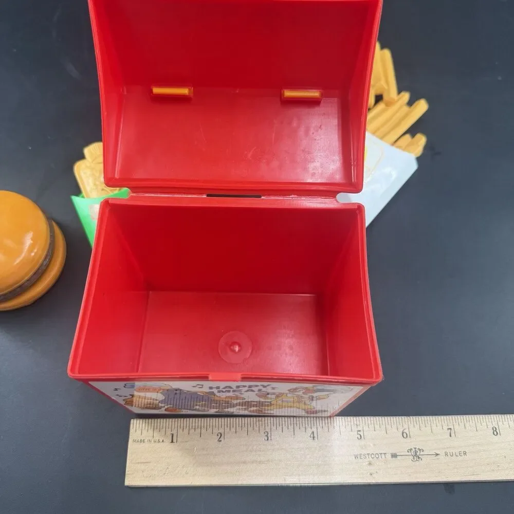 Vintage 1988 McDonald's Happy Meal Toy Food Playset Box Burger Fries Drink Lot